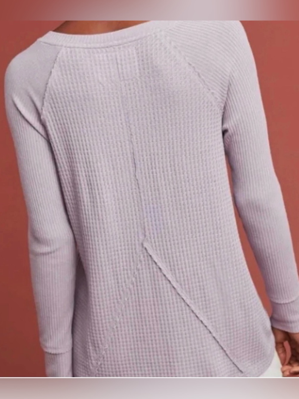 Maeve Pearson Lavender Waffle Knit Top - Picture 3 of 6